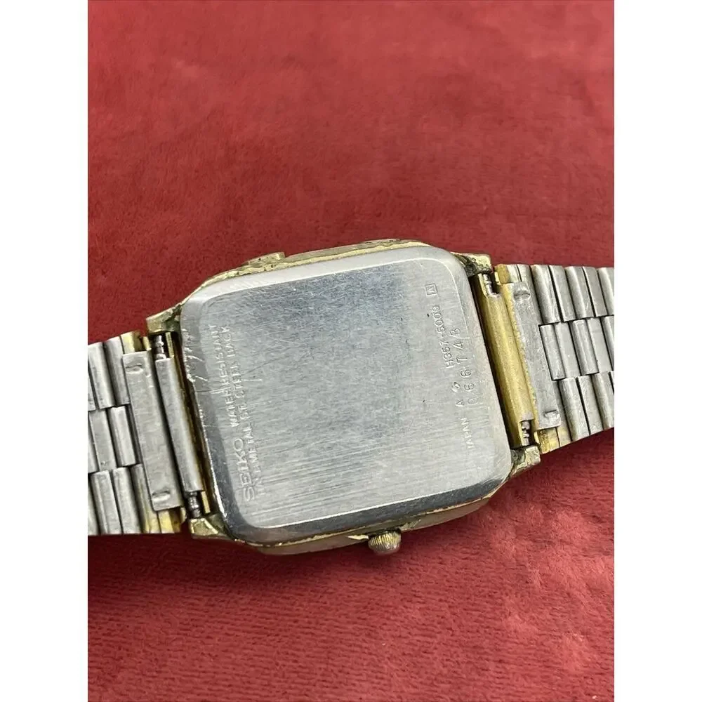 Vintage 1980s Seiko H357-5009 LCD Digital Watch New Battery 7” Running Ana Digi